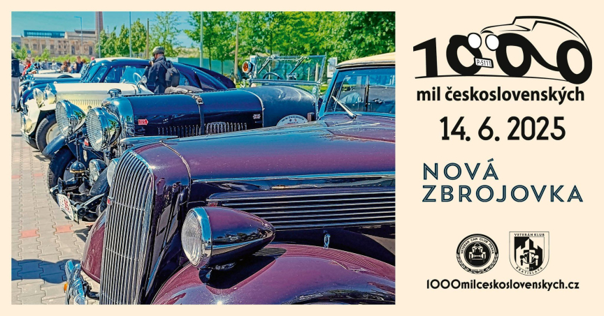 1000 mil československých - průjezd Novou Zbrojovkou