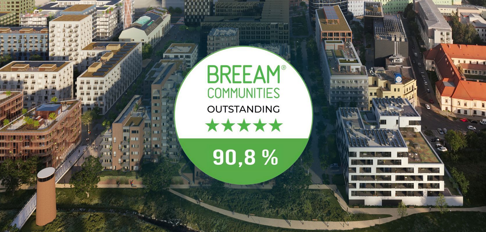 Nová Zbrojovka ranks among the world's top four in Breeam Communities!