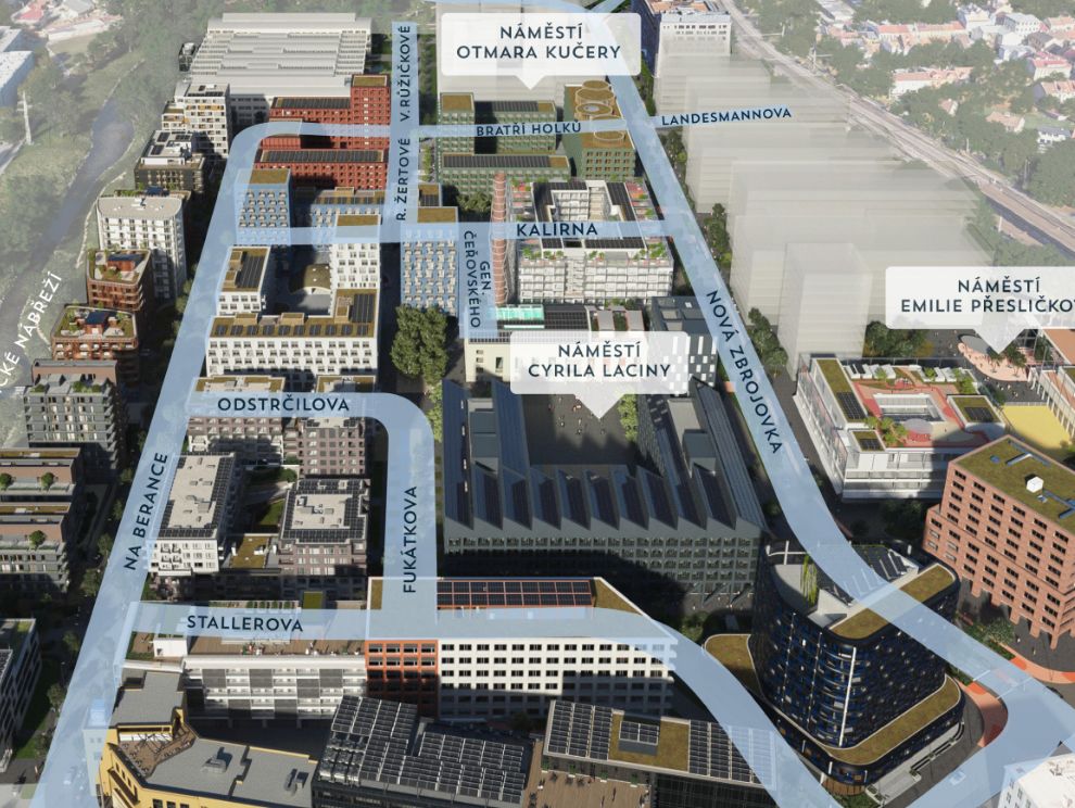 Schéma ulic v Nové Zbrojovce